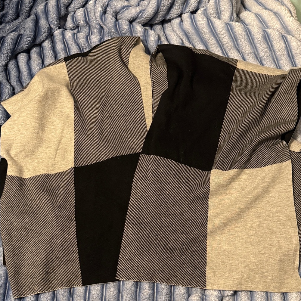 Black and Gray Checkered cardigan